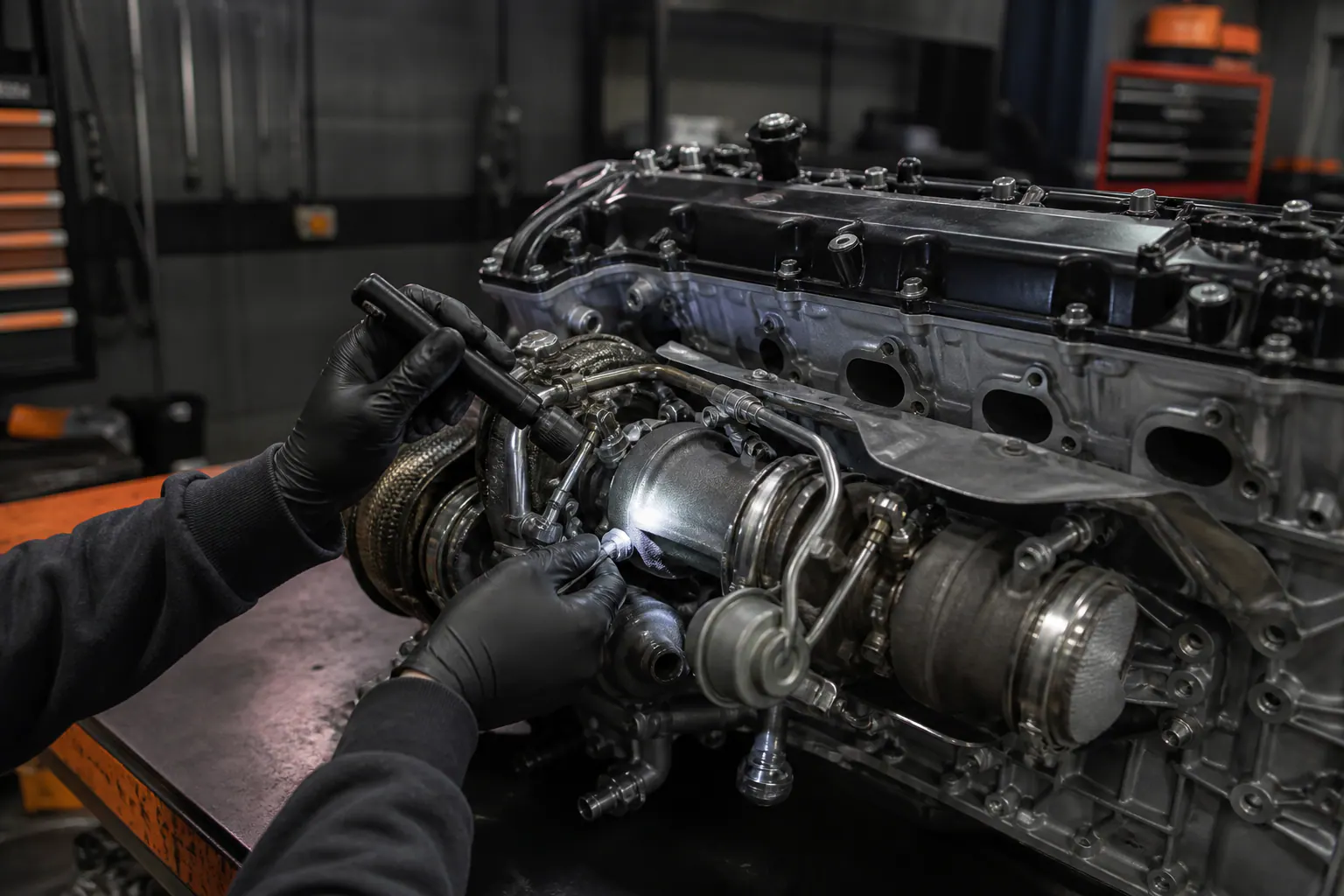 B58 turbo oil-feed inspection