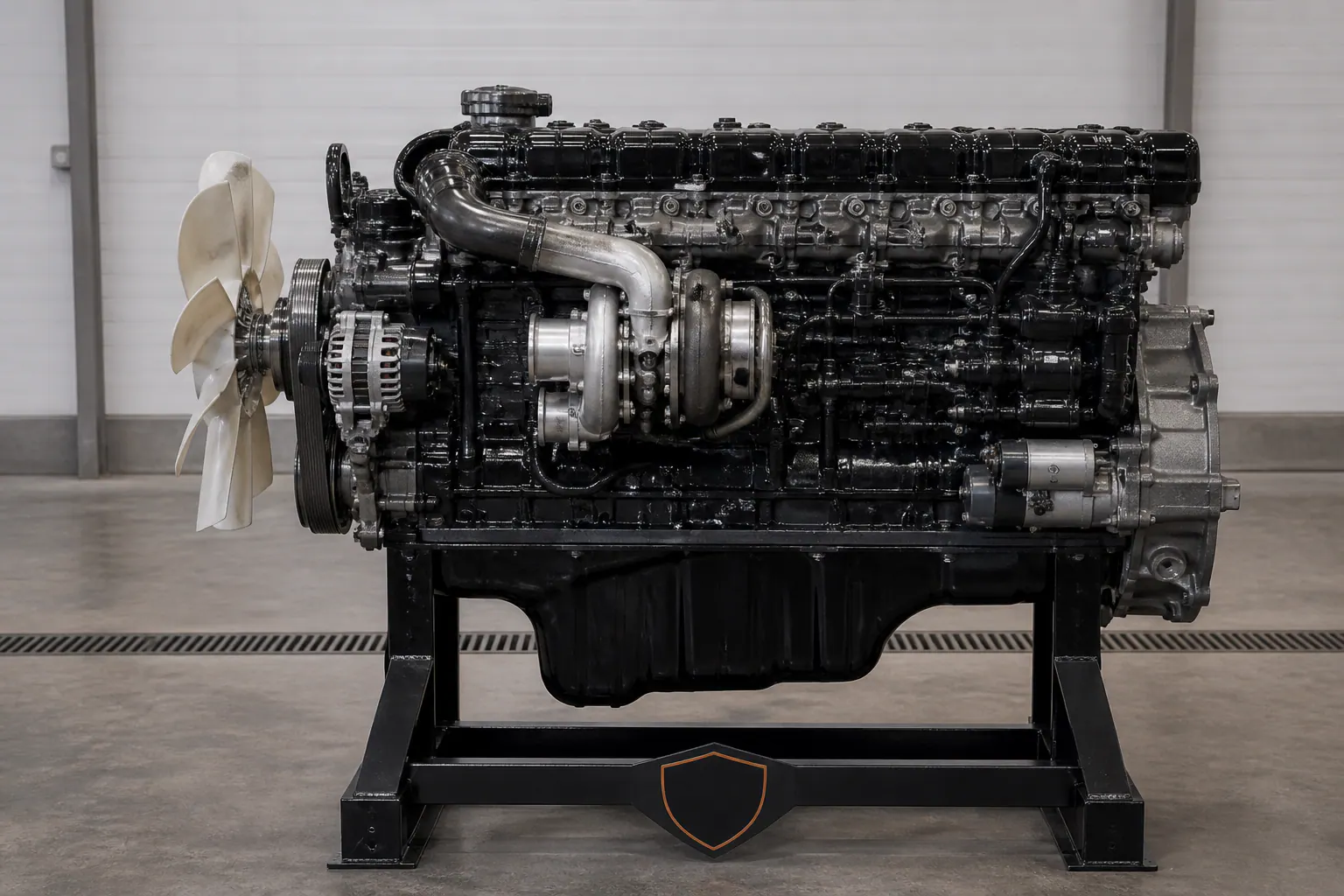 6.7 Cummins engine on branded stand