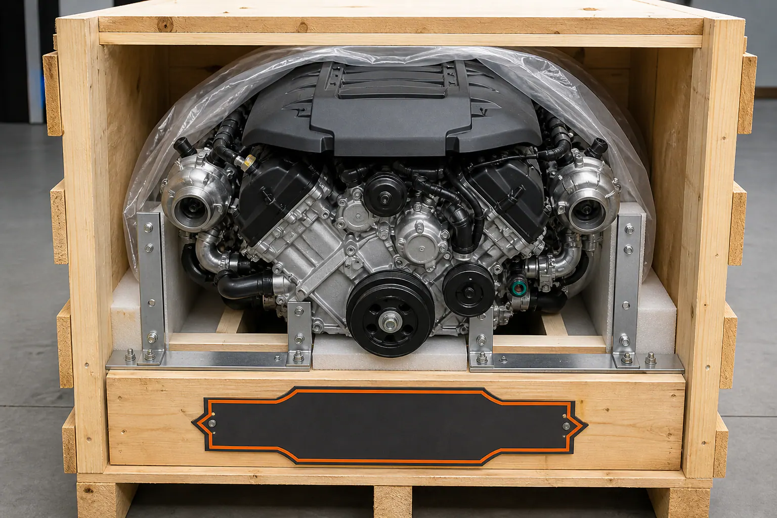 3.5 EcoBoost engine protected in freight crate