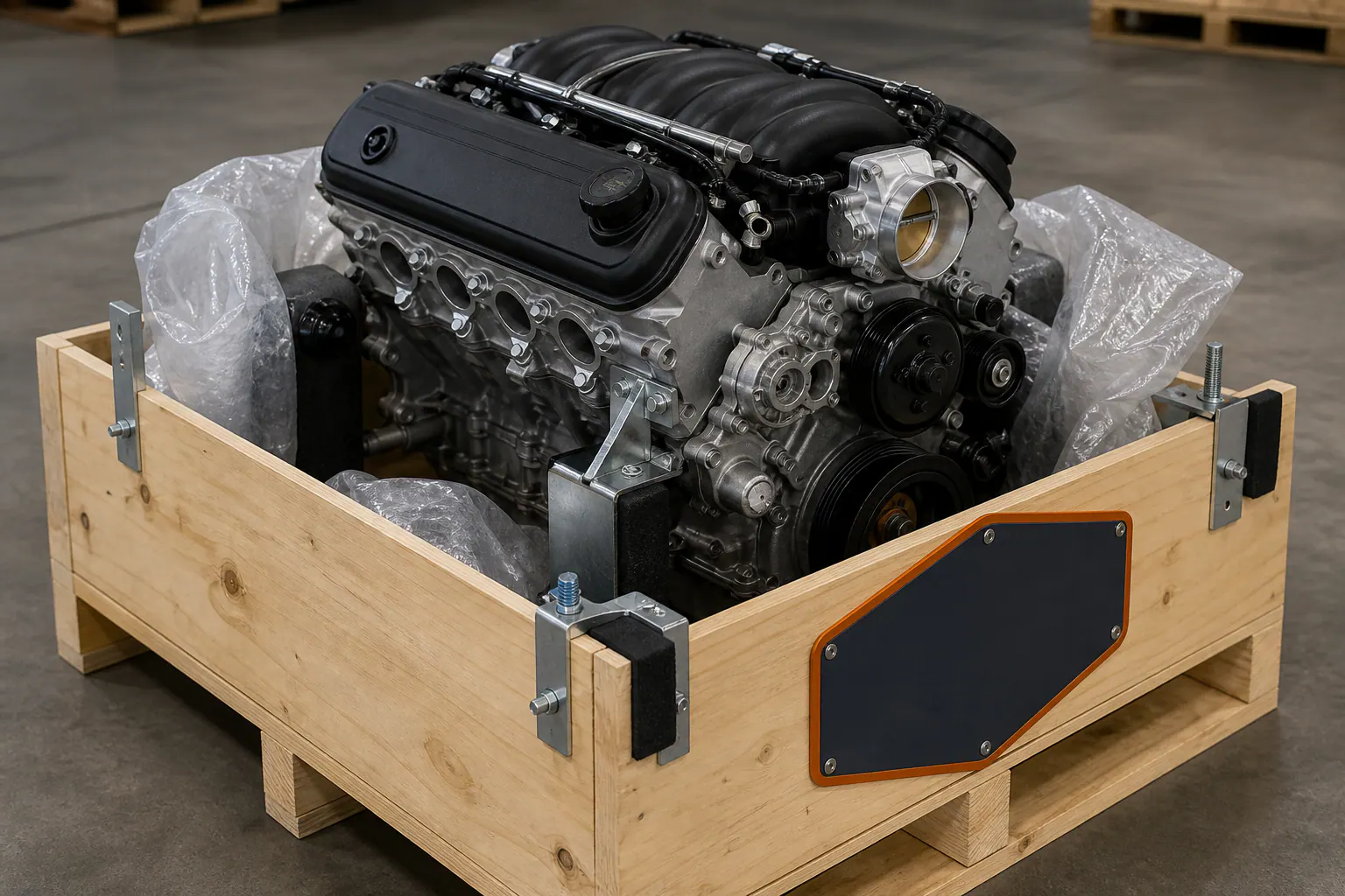 5.3 engine protected in freight crate