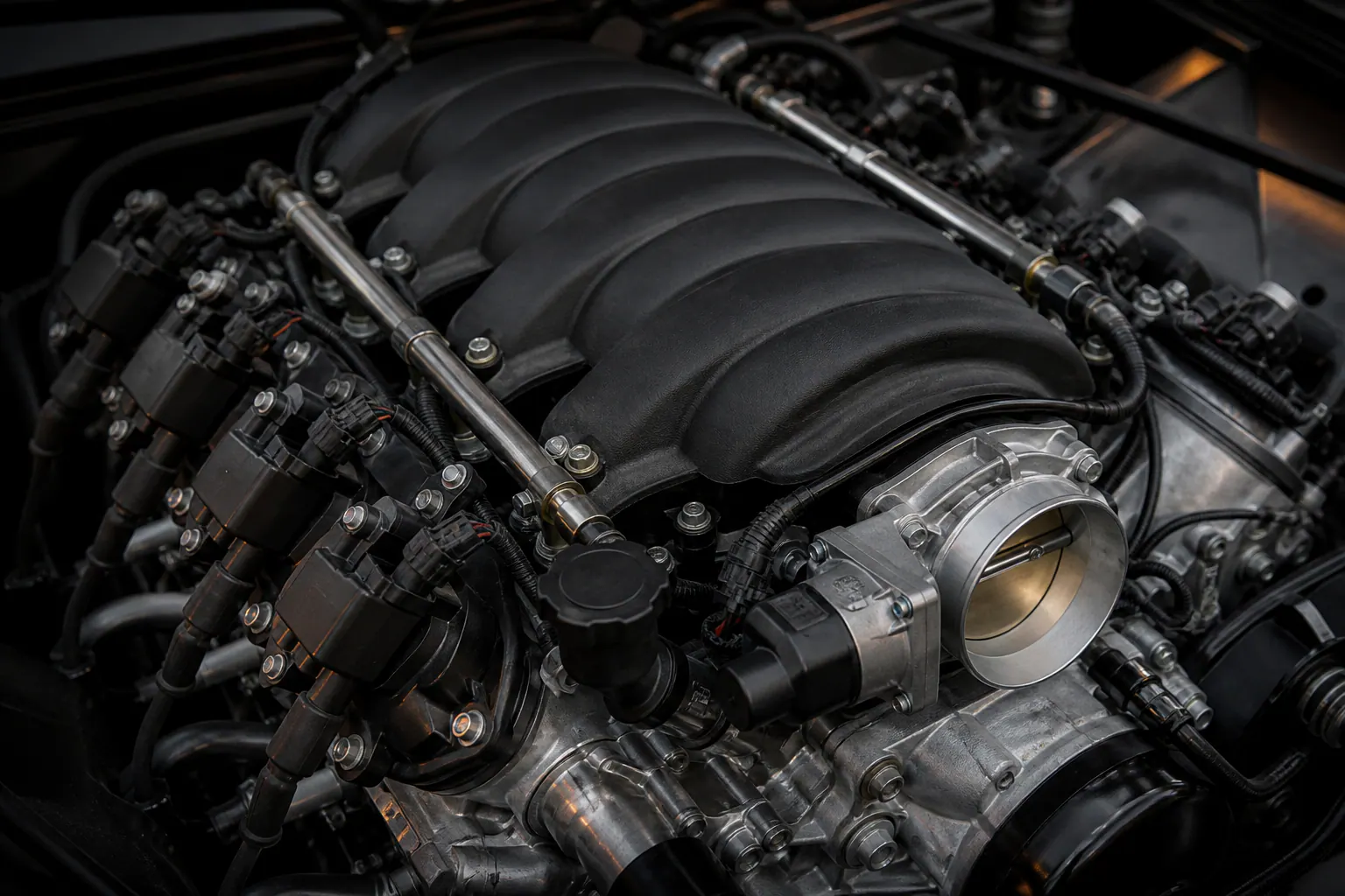 5.3 truck engine intake and ignition detail