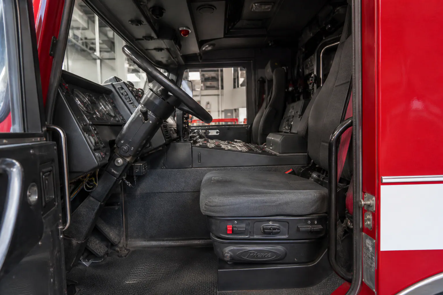 Fire engine cab interior