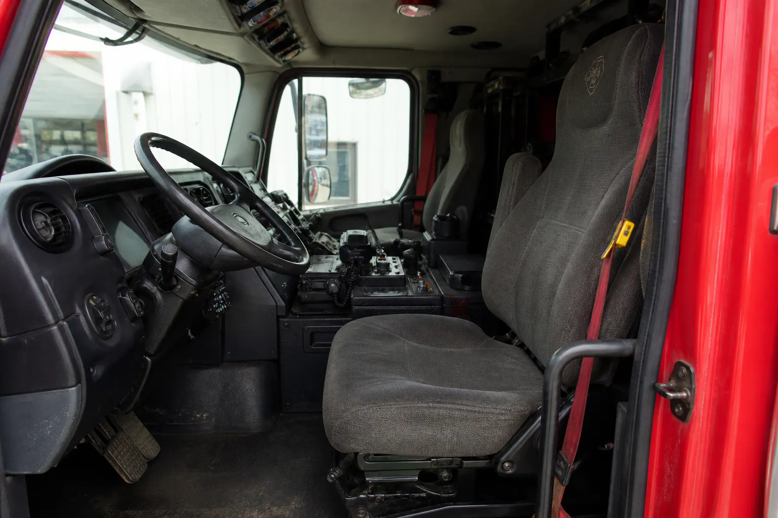 Representative used fire engine truck cab interior
