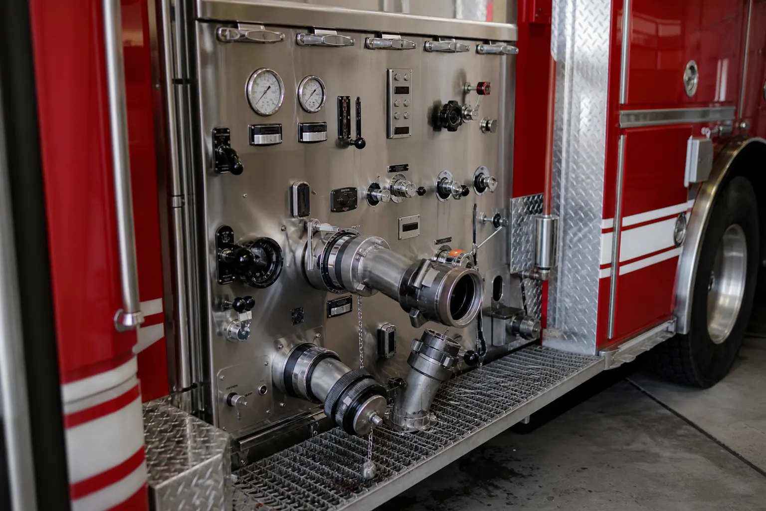 Representative fire engine pump control panel detail