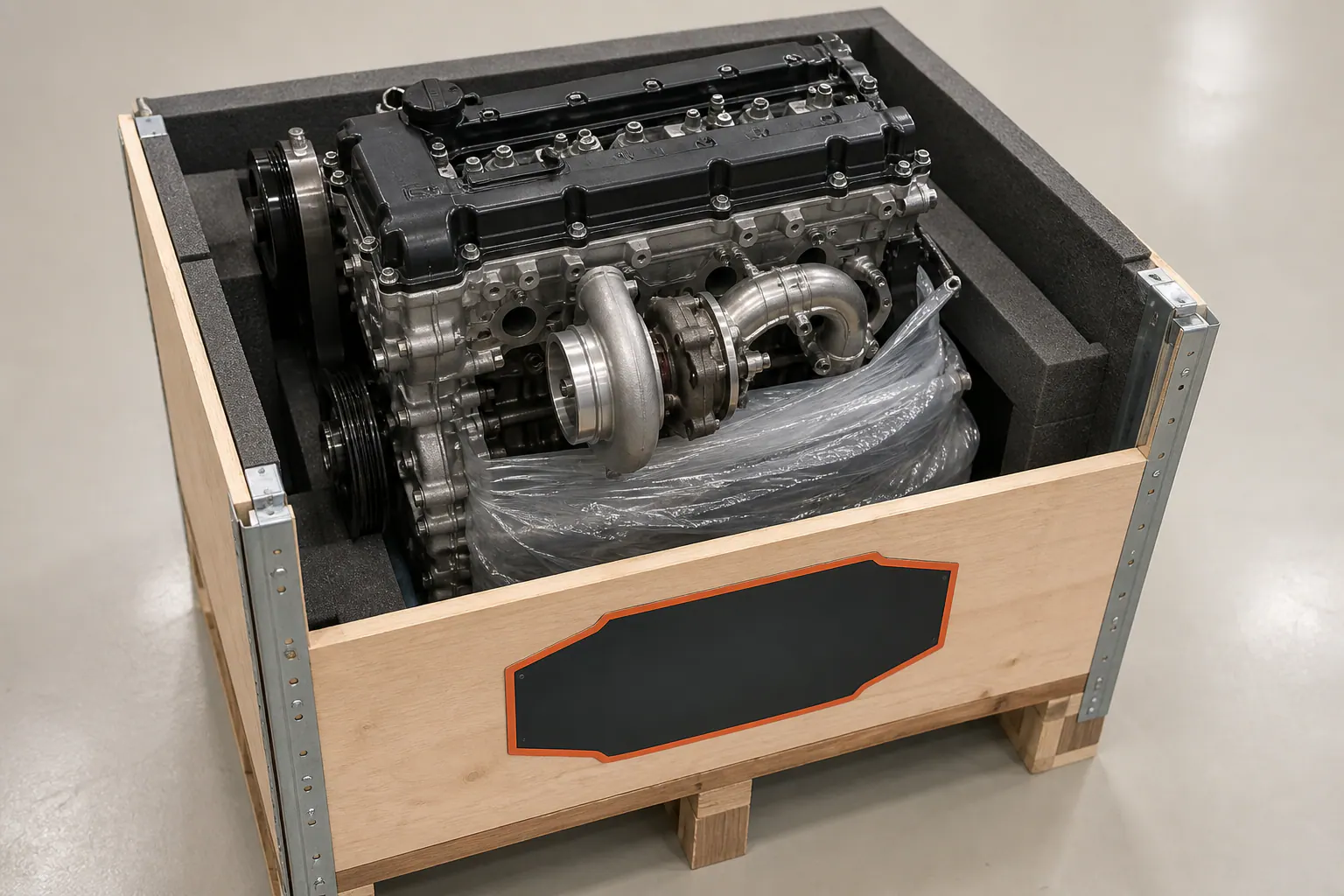 4G63 engine protected for freight shipping