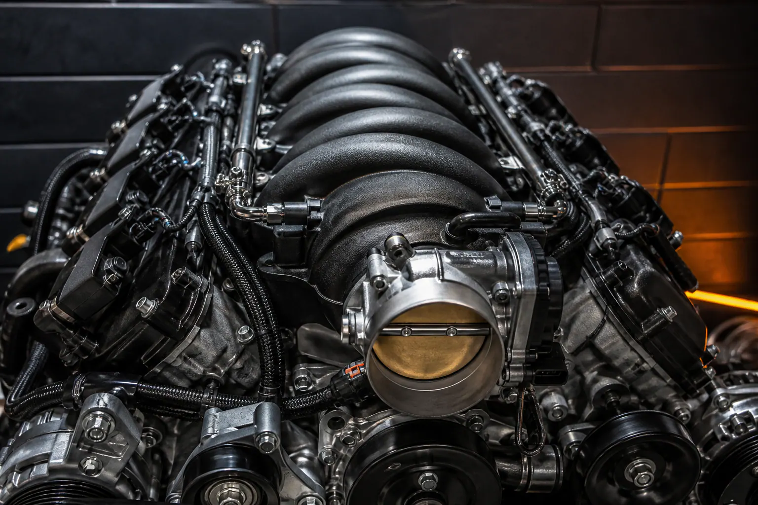392 HEMI intake and ignition detail