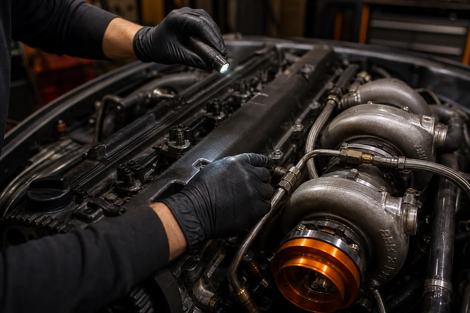 1JZ turbo oil-feed inspection