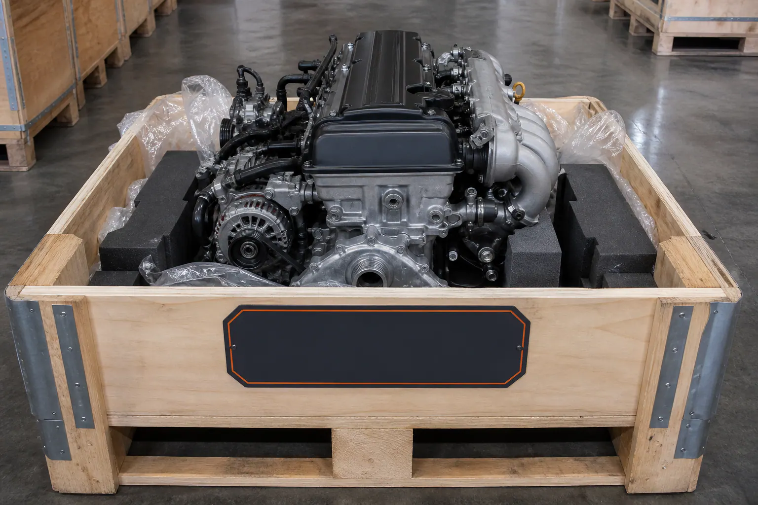 2JZ-GE engine protected for freight shipping