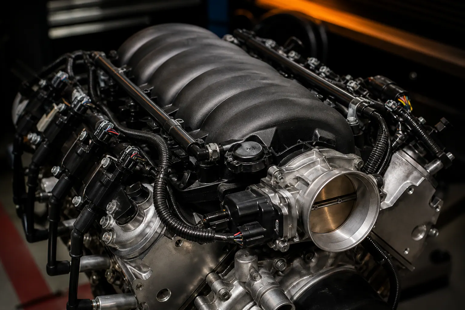 LQ9 intake manifold and throttle body detail