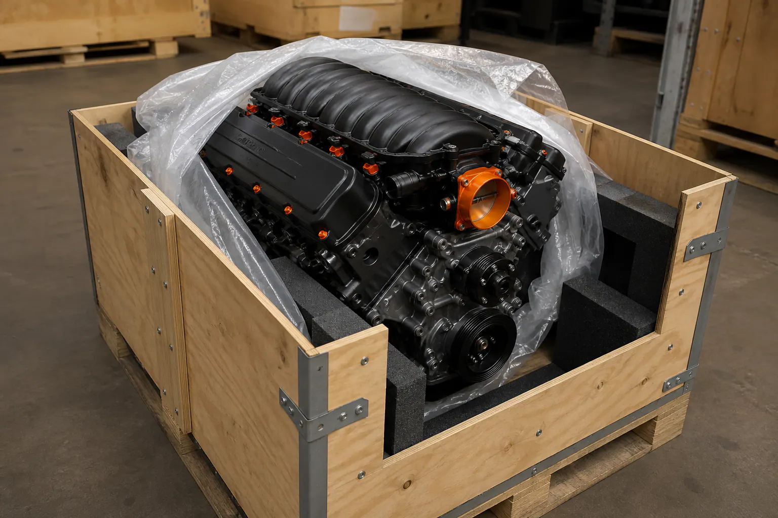 Representative LS engine freight packaging