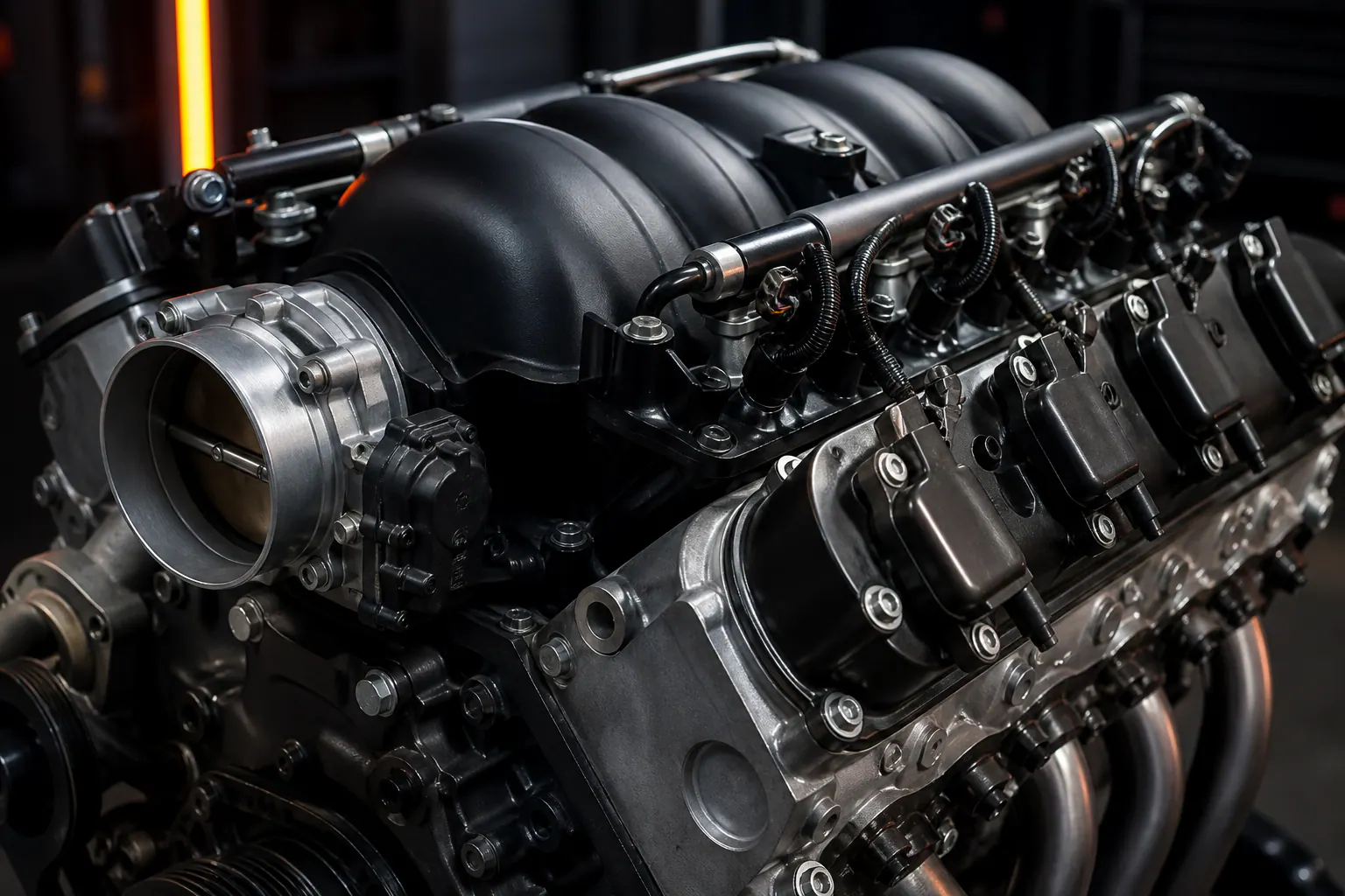 Representative LS-series intake and ignition detail