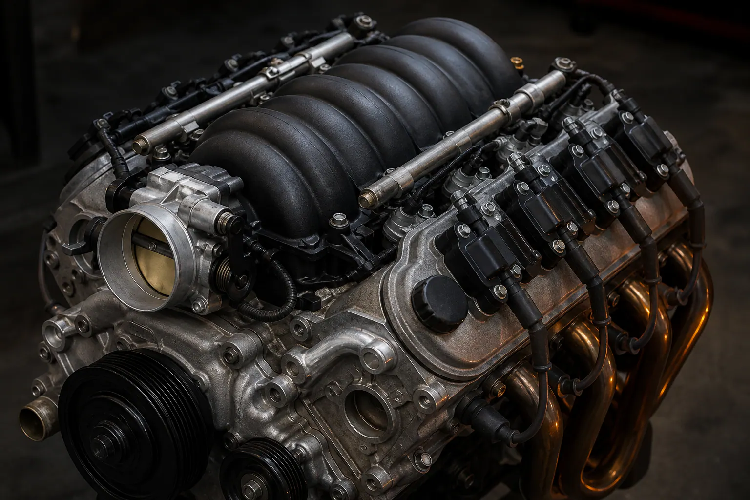 Representative LS1 intake and ignition detail