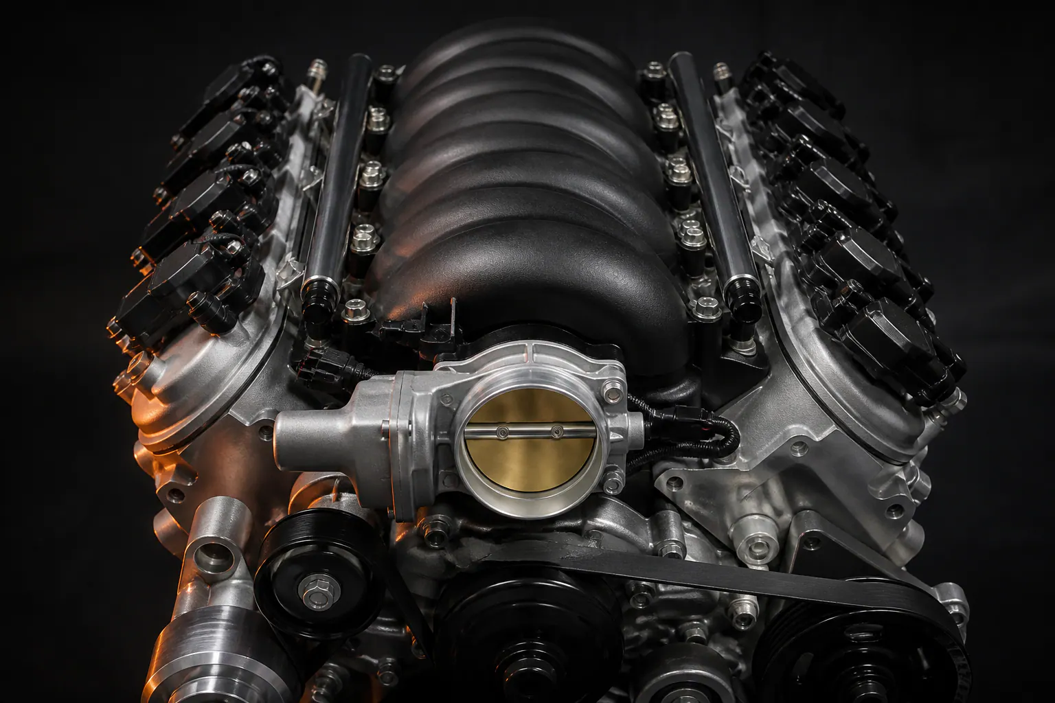 LS7 performance intake and fuel rail detail