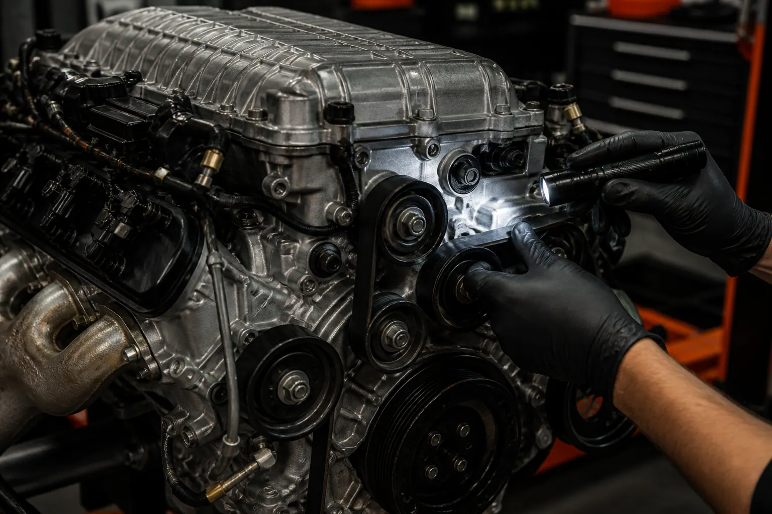 LT4 serpentine belt inspection