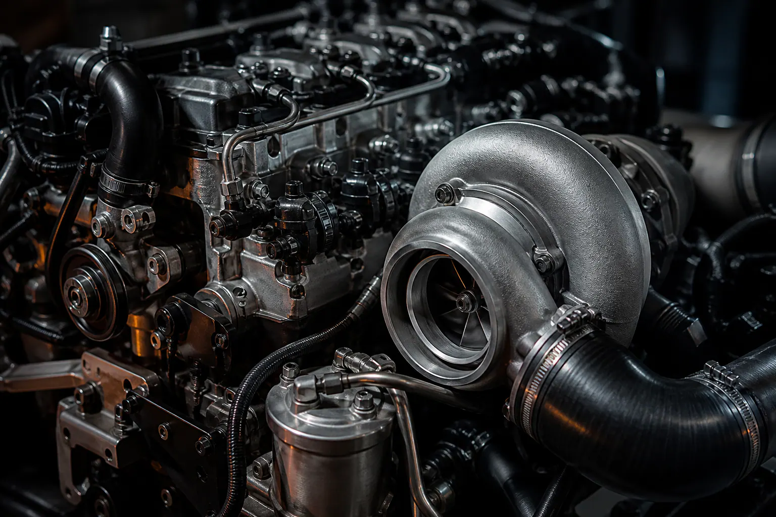 6.7 Power Stroke turbo and fuel-system detail