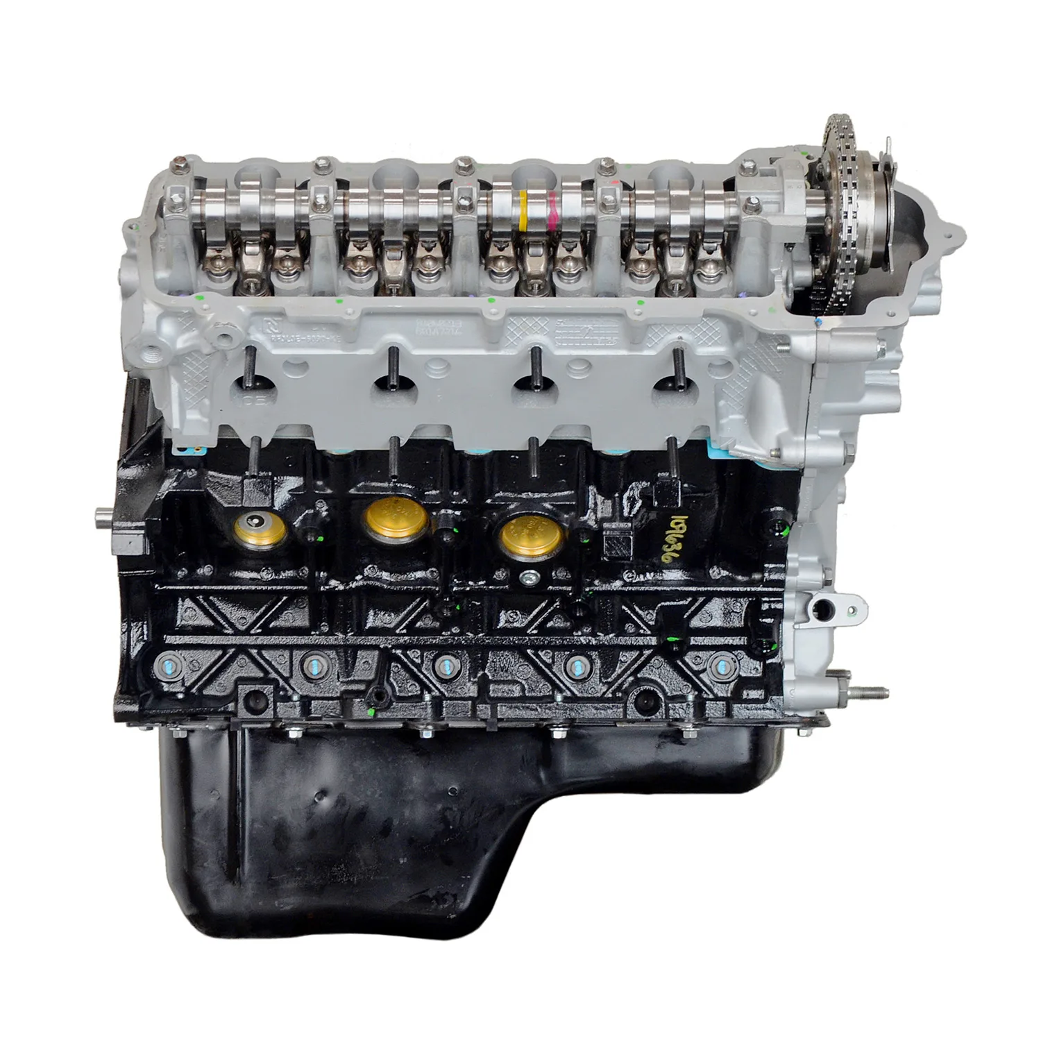 6.0 LS engine secured in branded freight crate