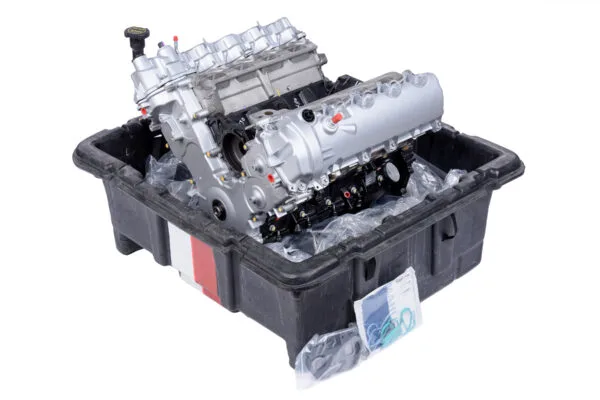 6.0 LS engine on branded inspection stand