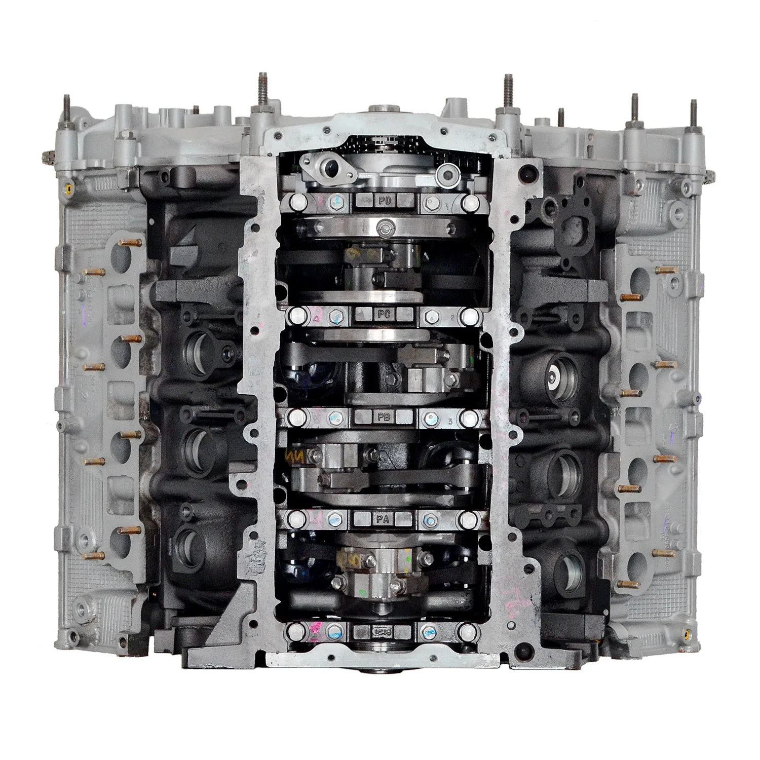 6.0 LS engine secured in branded freight crate