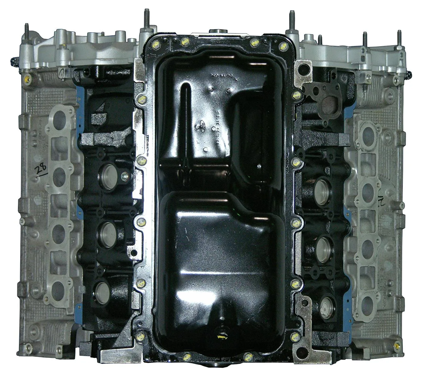 6.0 LS engine secured in branded freight crate