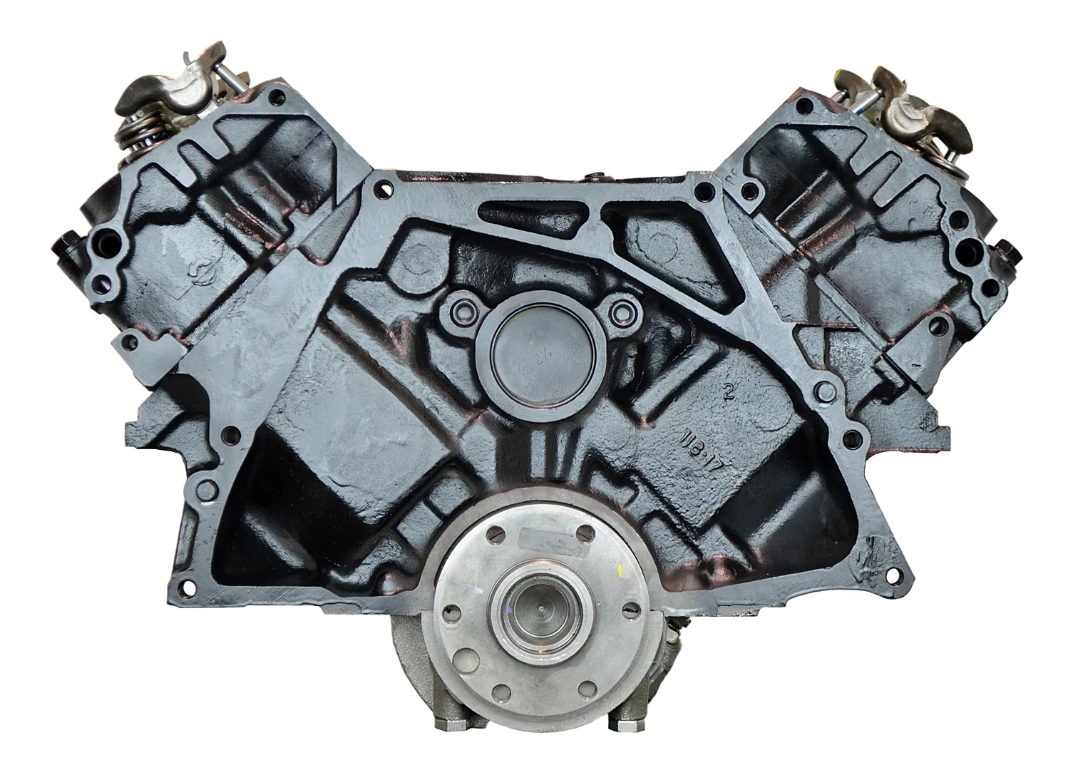 6.0 LS engine on branded inspection stand