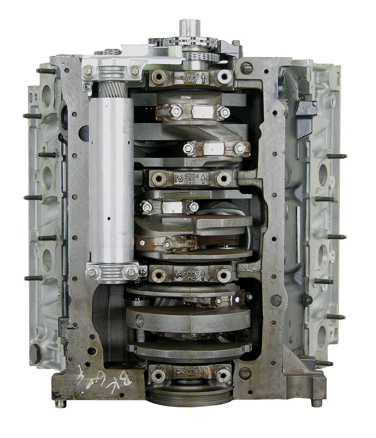 6.0 LS engine secured in branded freight crate