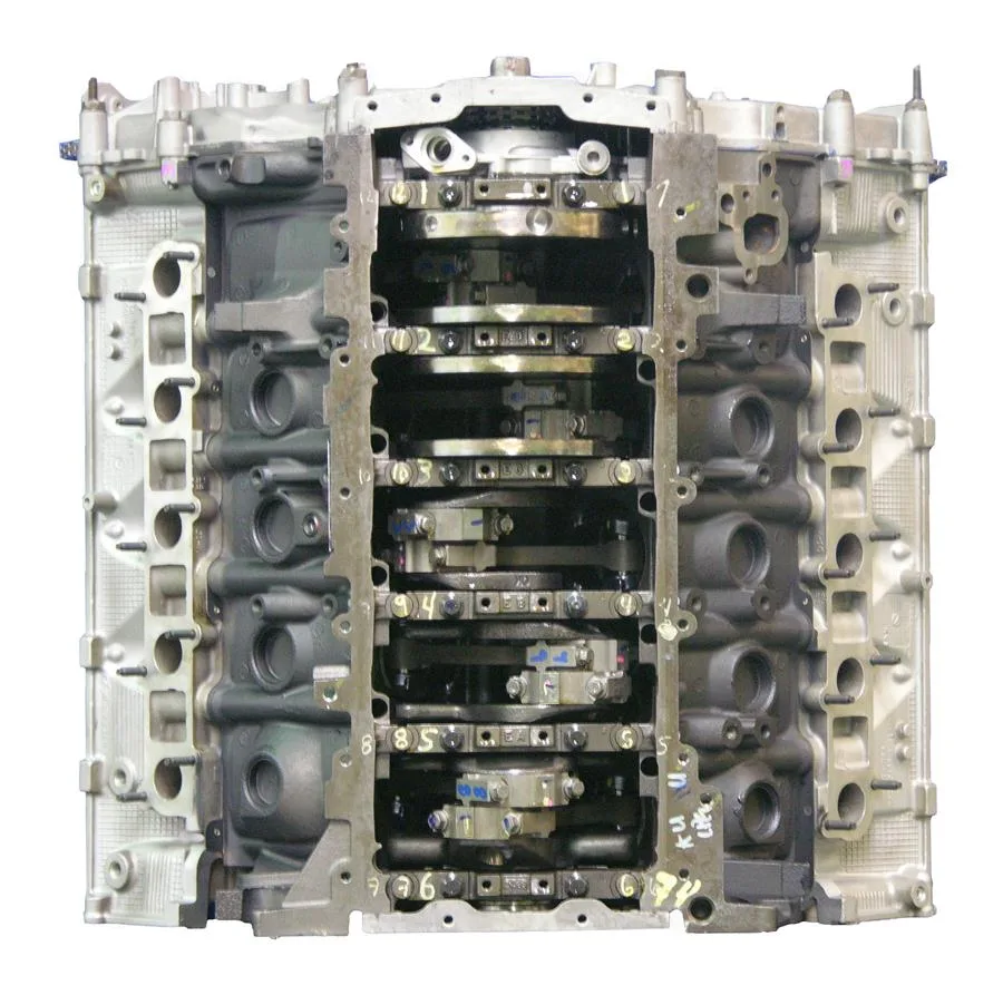 6.0 LS engine secured in branded freight crate