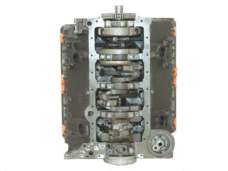 6.0 LS engine secured in branded freight crate