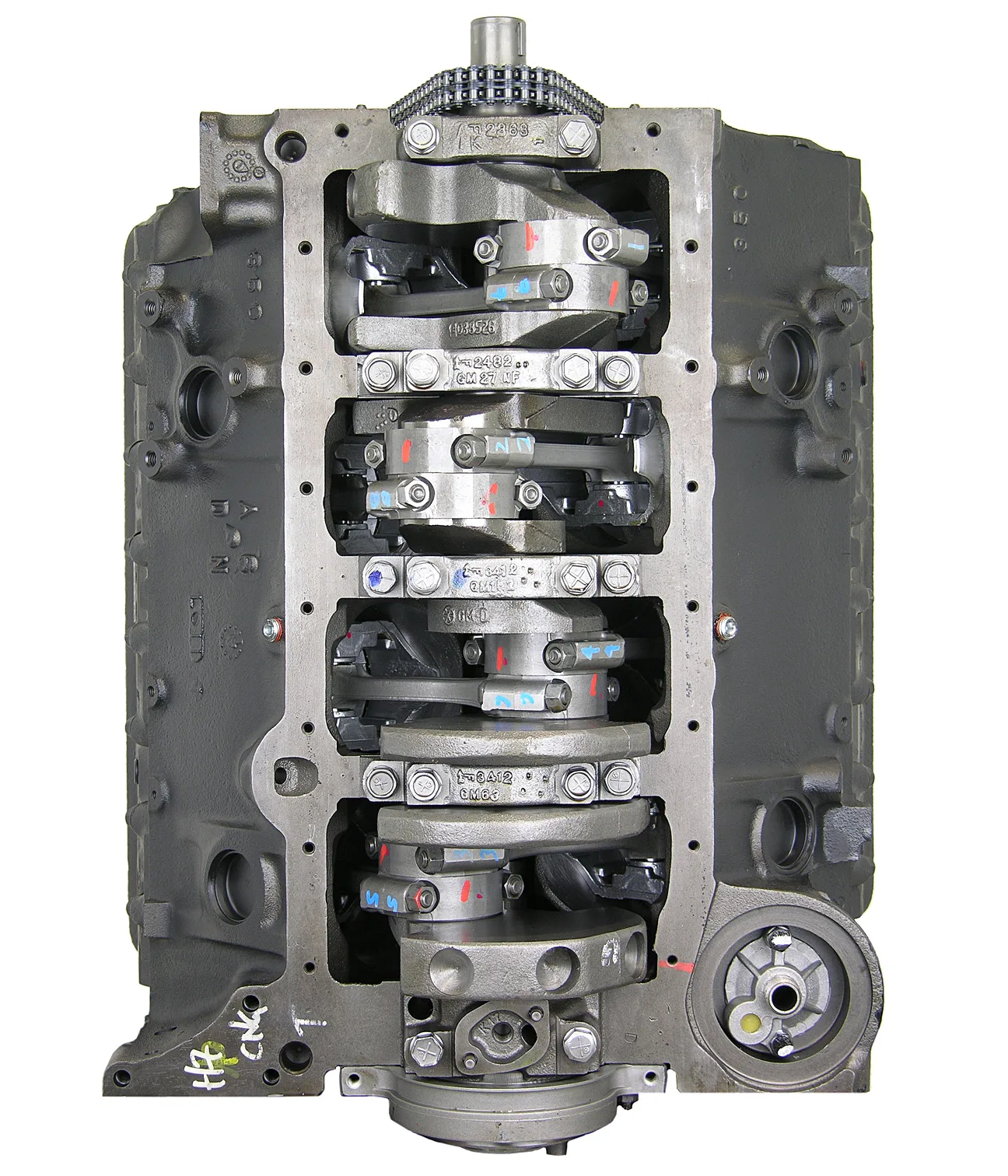 6.0 LS engine secured in branded freight crate