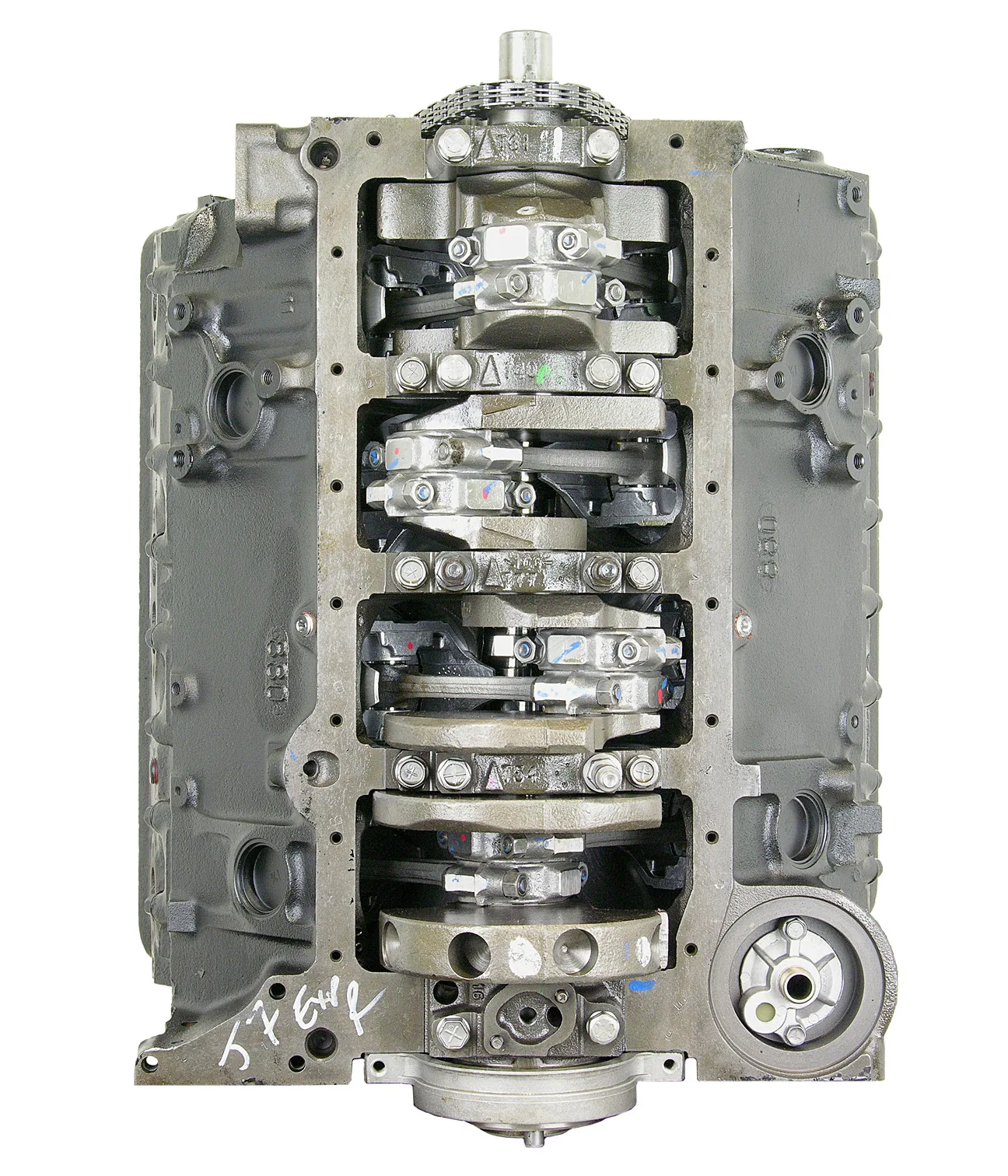 6.0 LS engine secured in branded freight crate