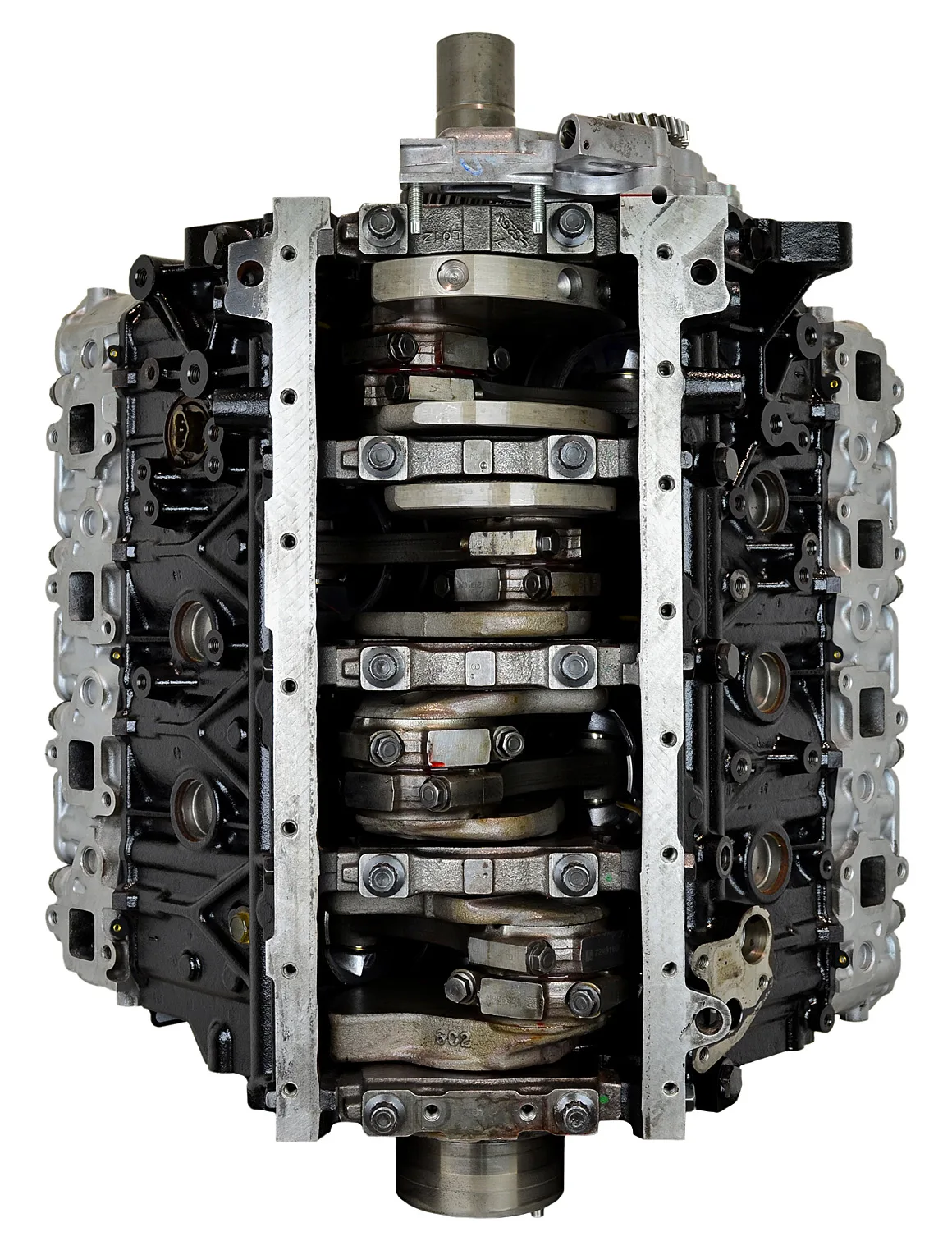 6.0 LS engine secured in branded freight crate