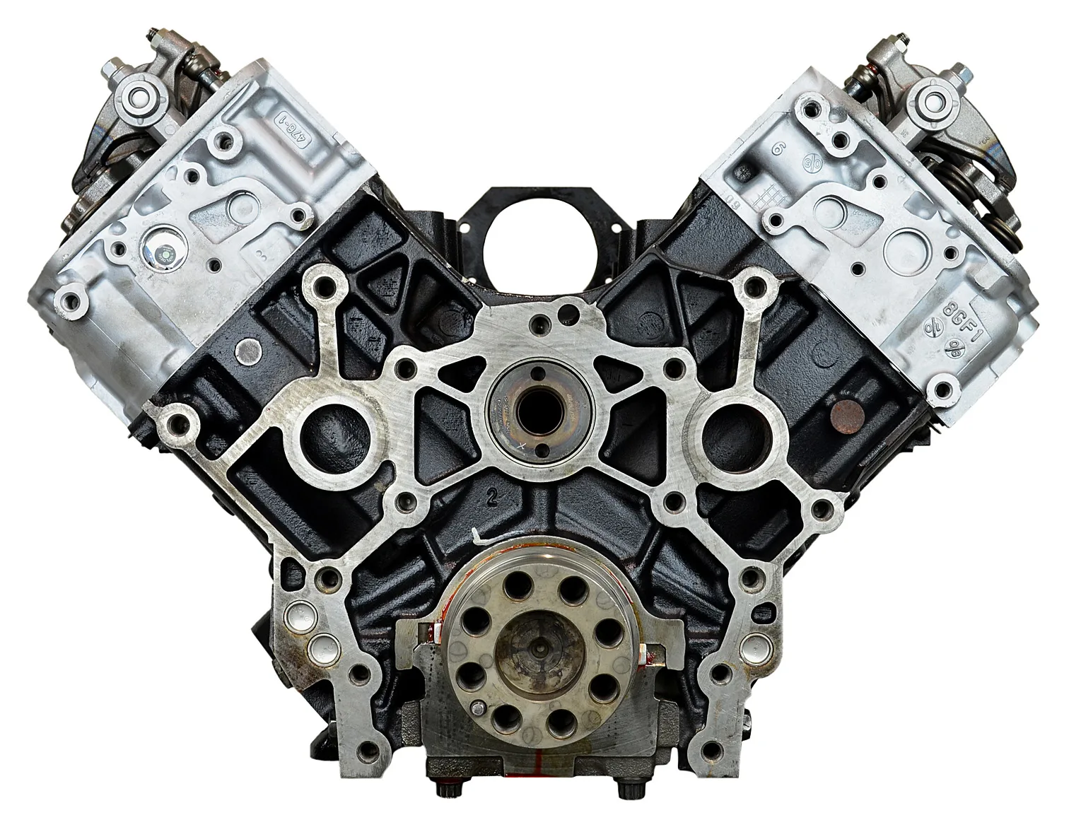 6.0 LS engine on branded inspection stand