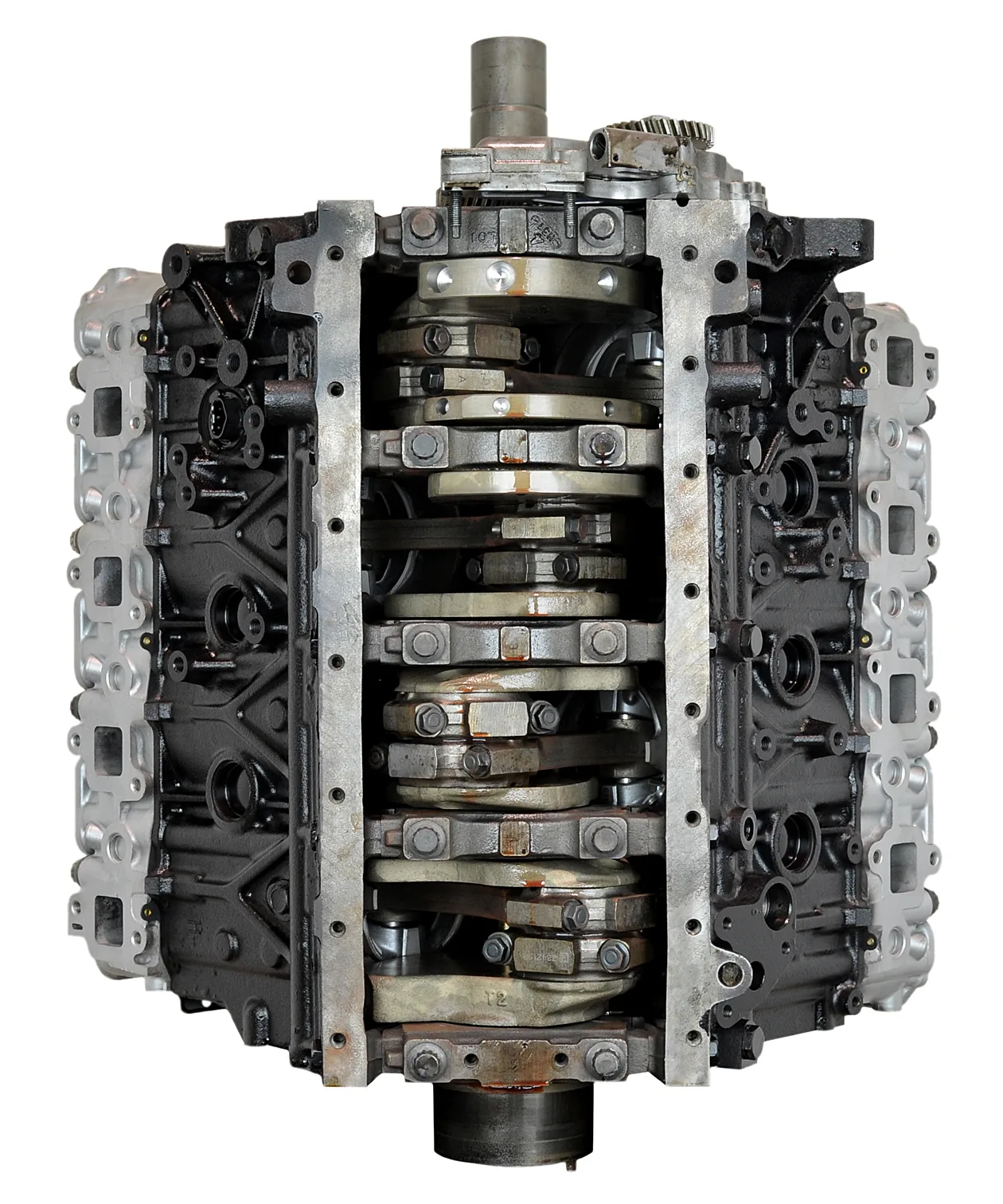 6.0 LS engine secured in branded freight crate