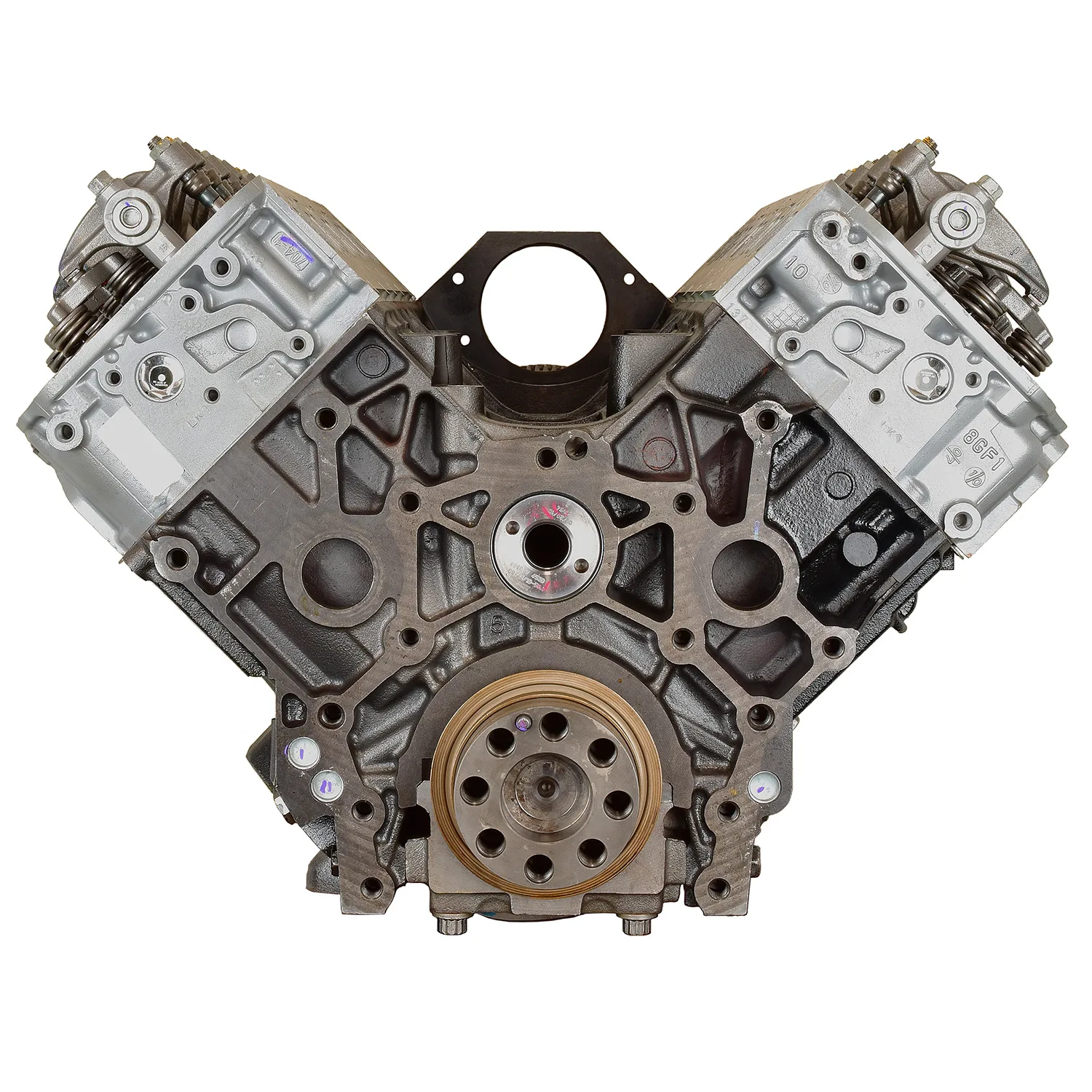 6.0 LS engine on branded inspection stand