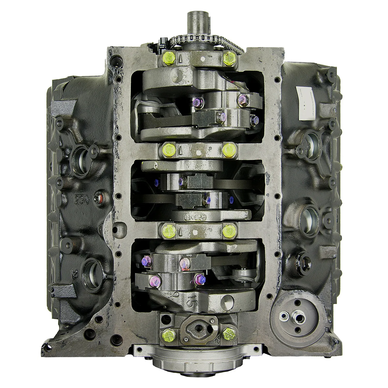6.0 LS engine secured in branded freight crate