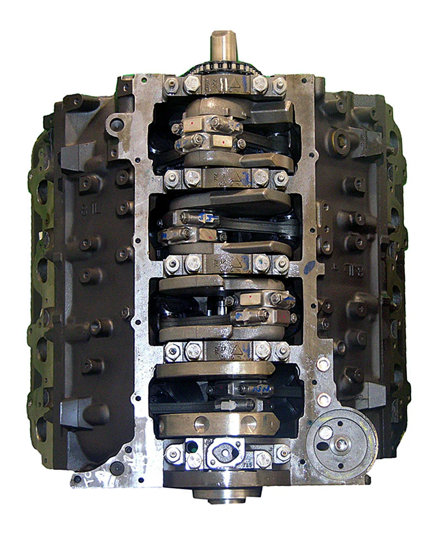 6.0 LS engine secured in branded freight crate
