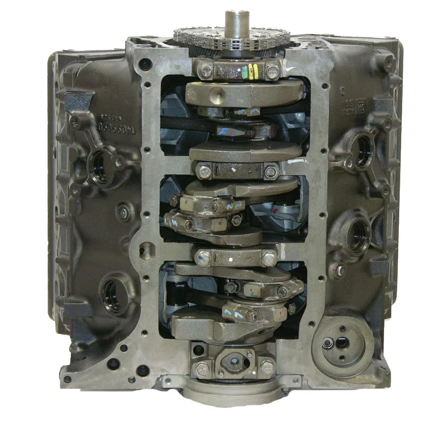 6.0 LS engine secured in branded freight crate
