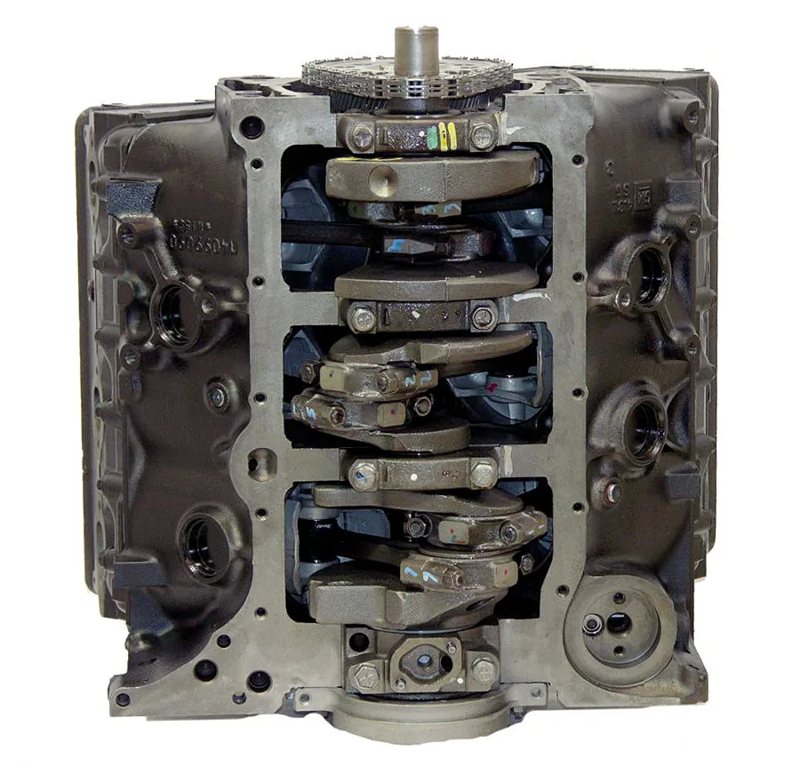 6.0 LS engine secured in branded freight crate
