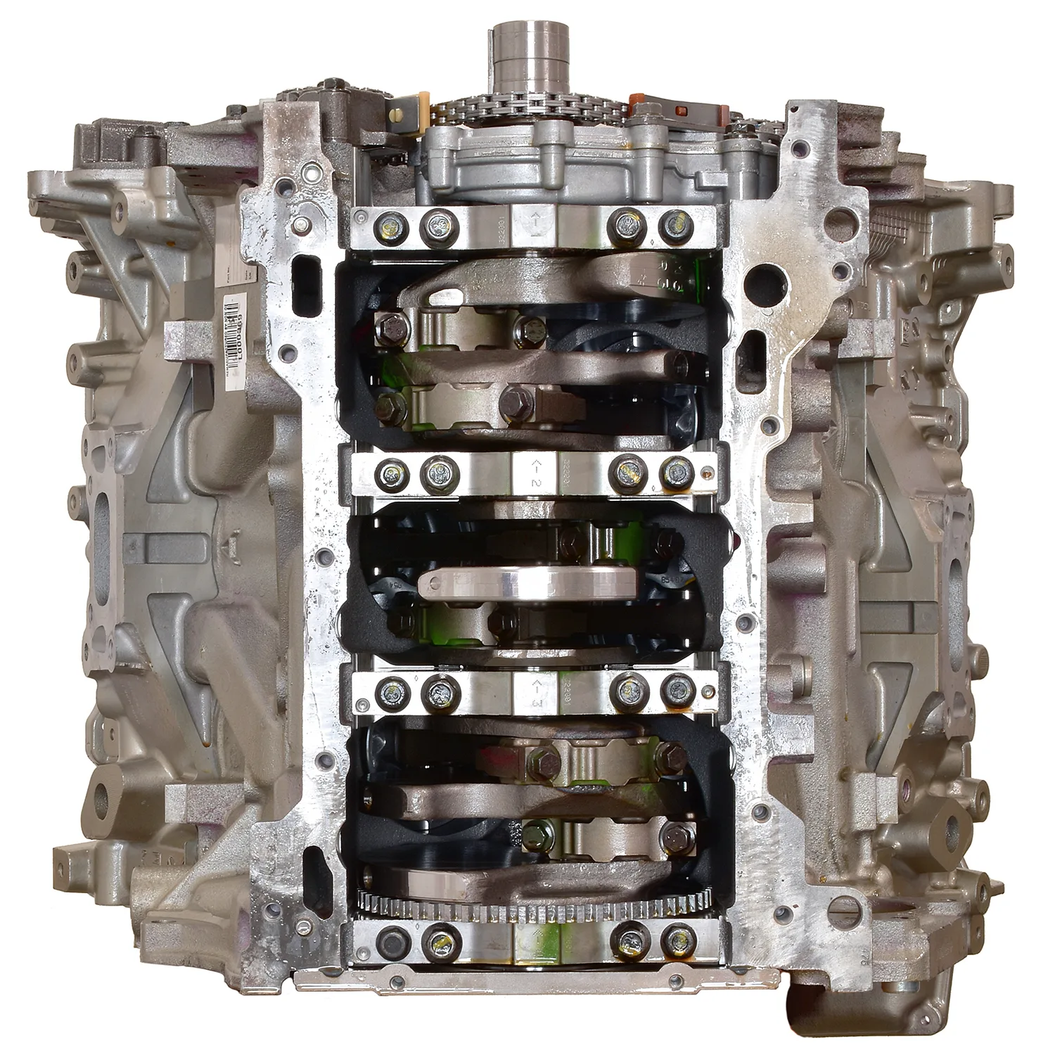 6.0 LS engine secured in branded freight crate
