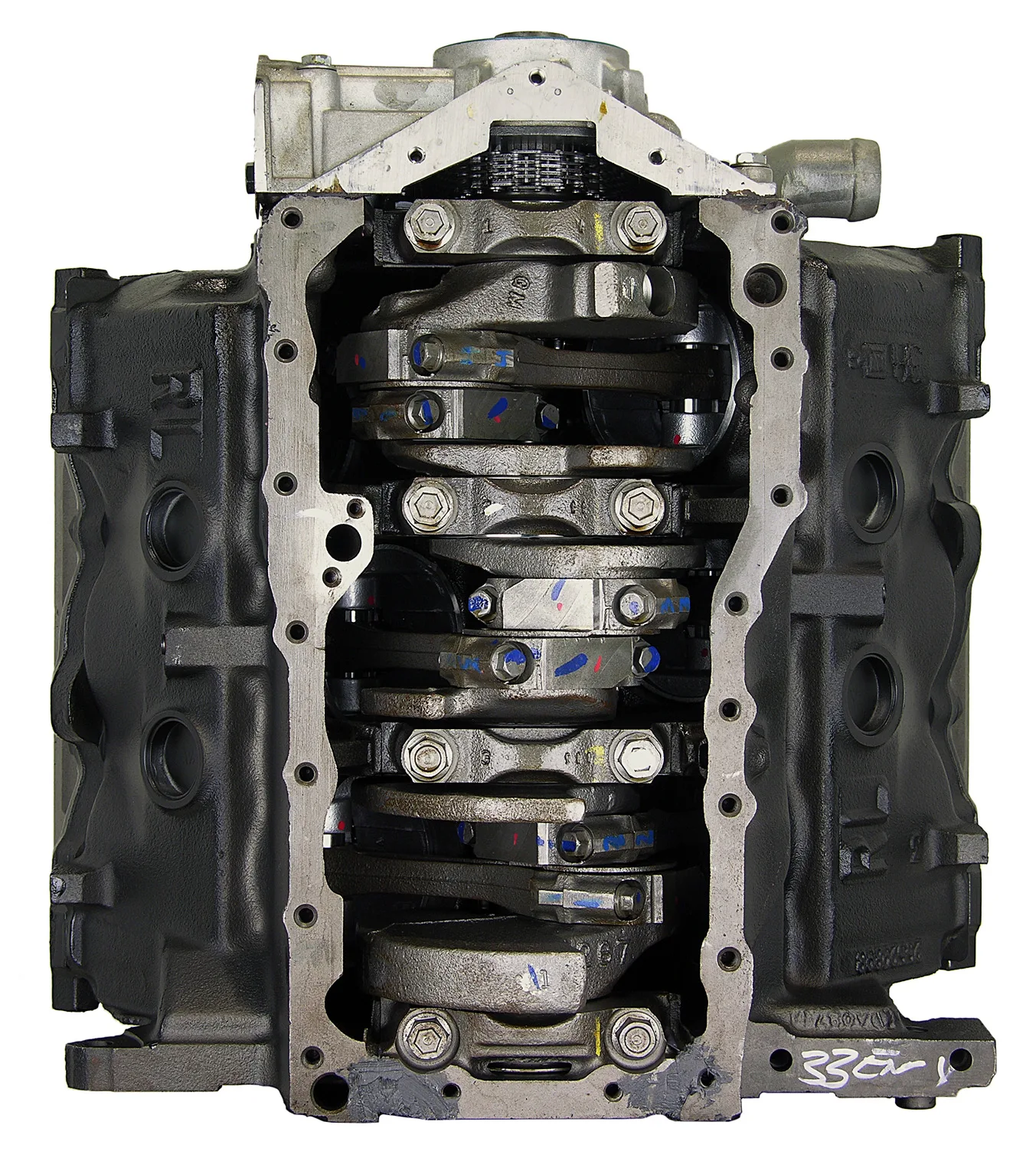 6.0 LS engine secured in branded freight crate
