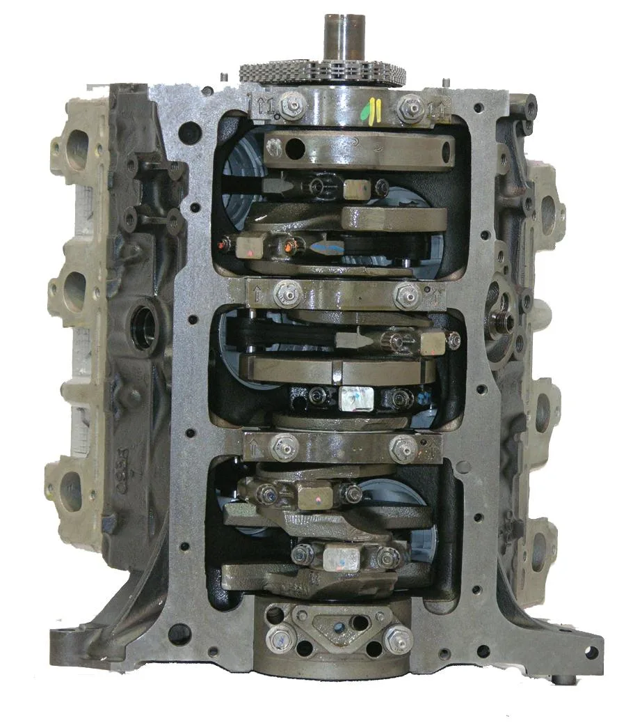 6.0 LS engine secured in branded freight crate