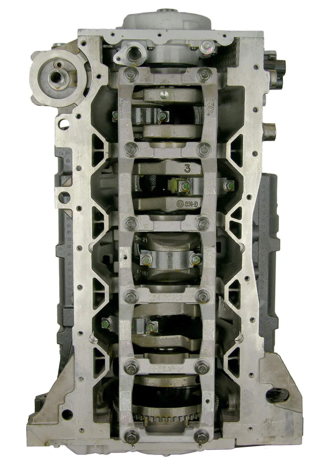 6.0 LS engine secured in branded freight crate