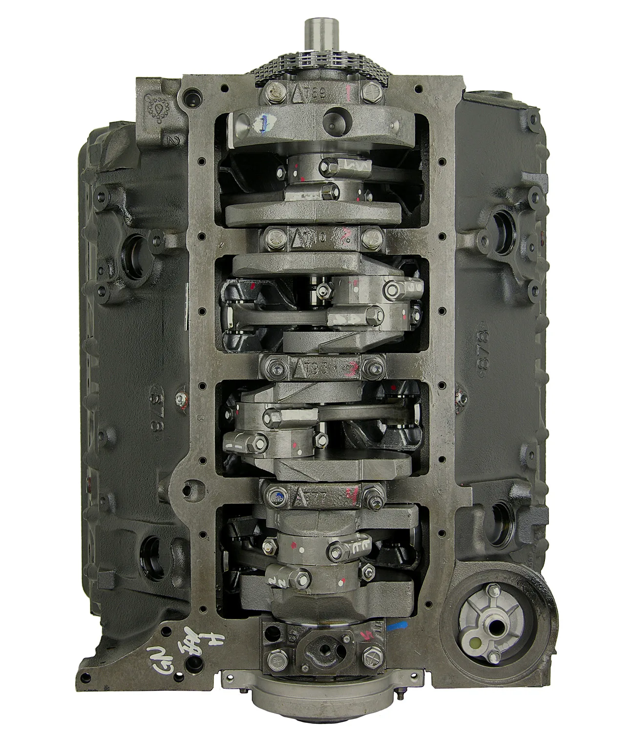 6.0 LS engine secured in branded freight crate
