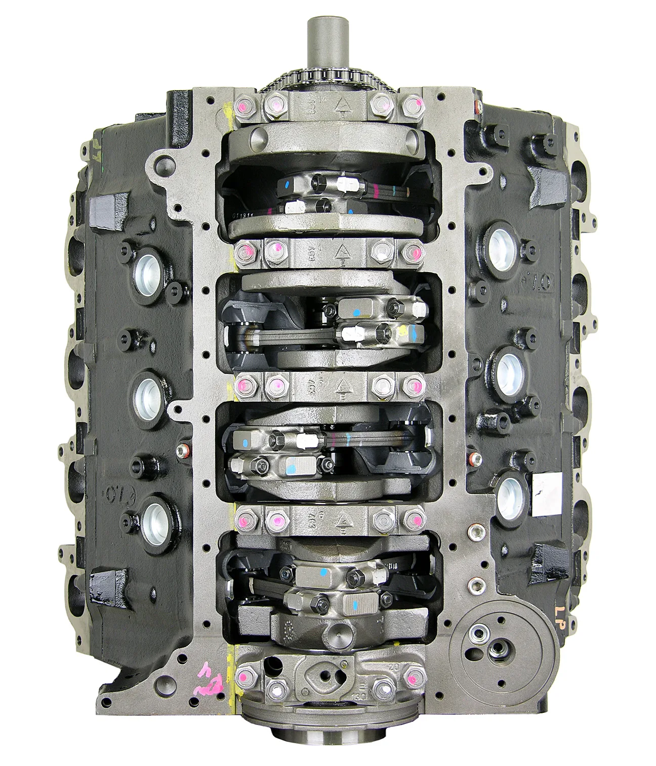 6.0 LS engine secured in branded freight crate