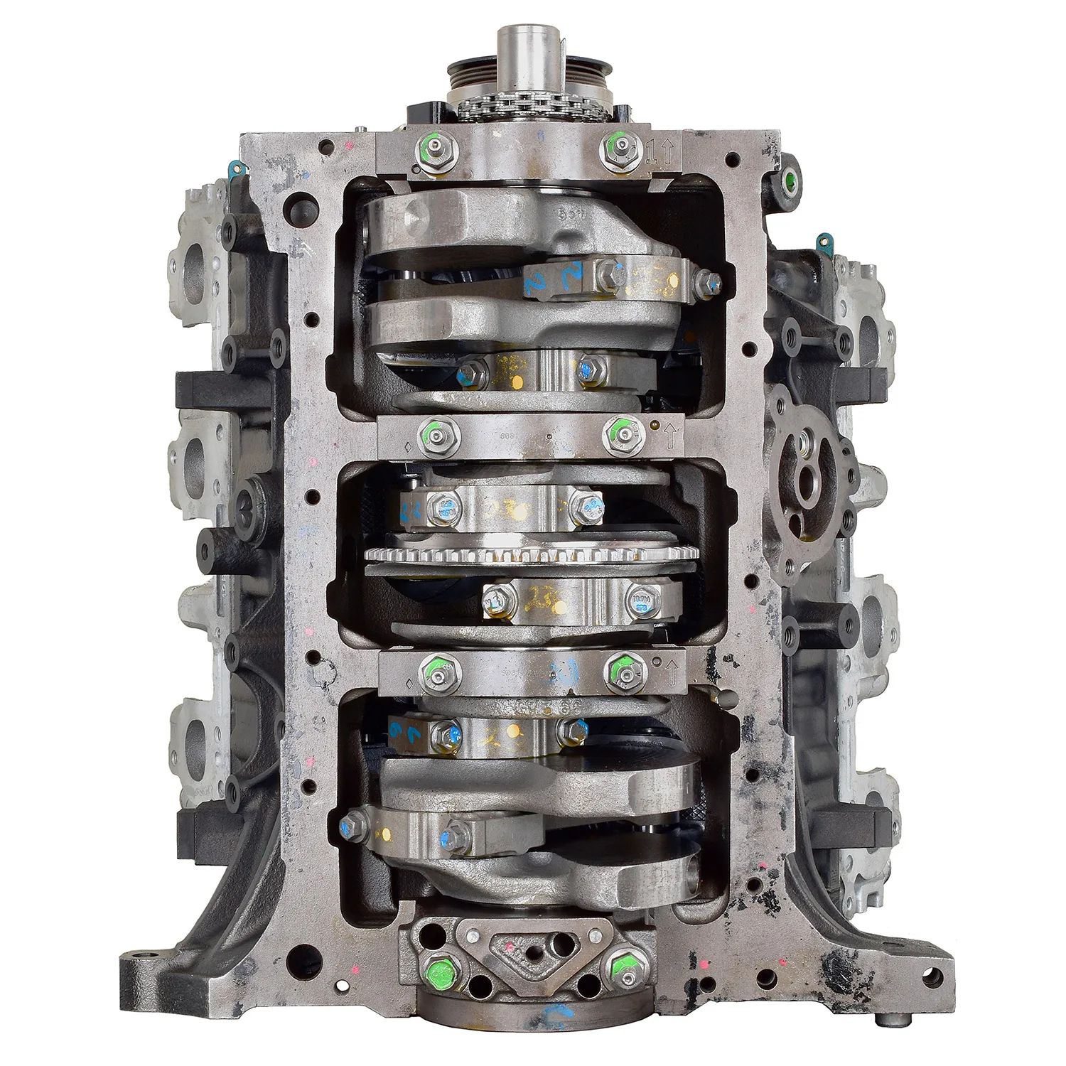 6.0 LS engine secured in branded freight crate