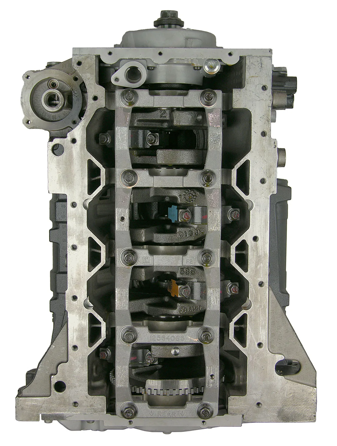 6.0 LS engine secured in branded freight crate
