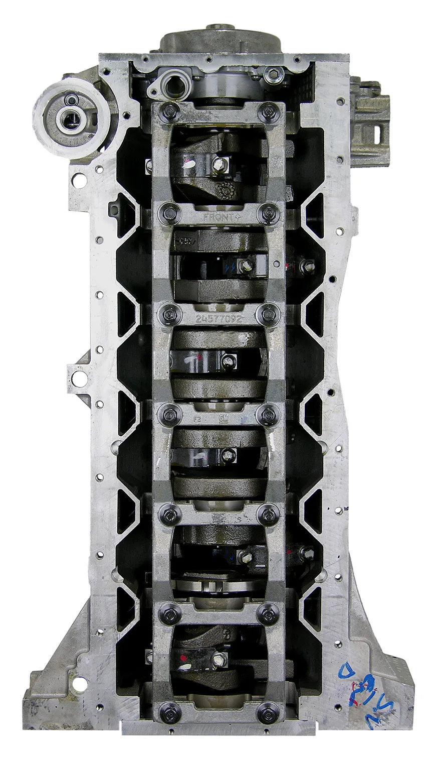 6.0 LS engine secured in branded freight crate