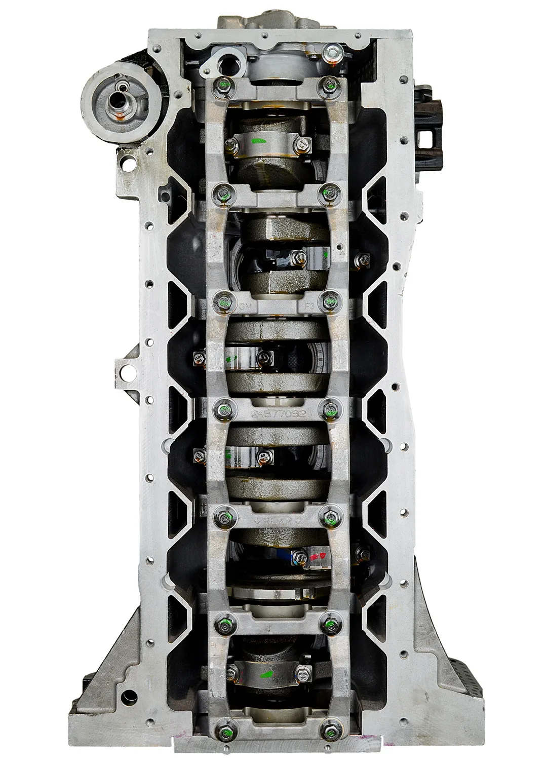 6.0 LS engine secured in branded freight crate