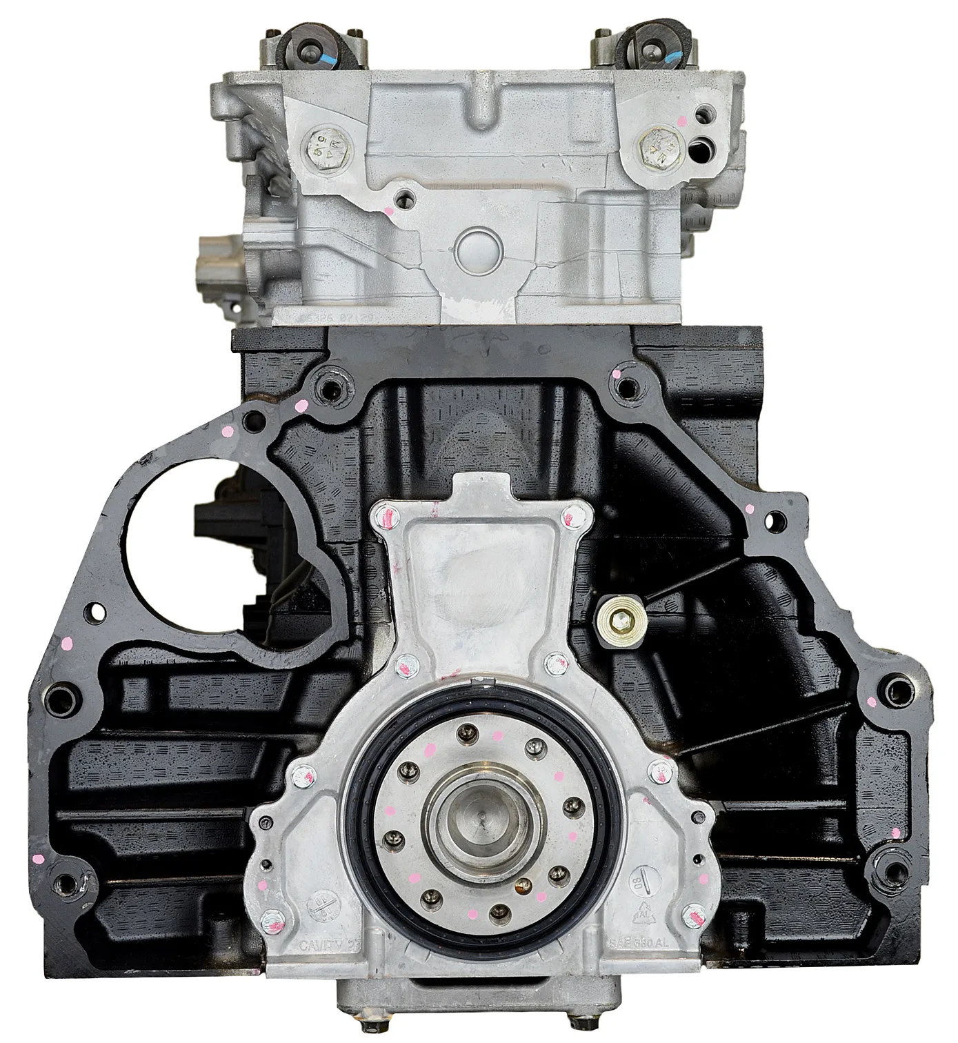 6.0 LS engine on branded inspection stand