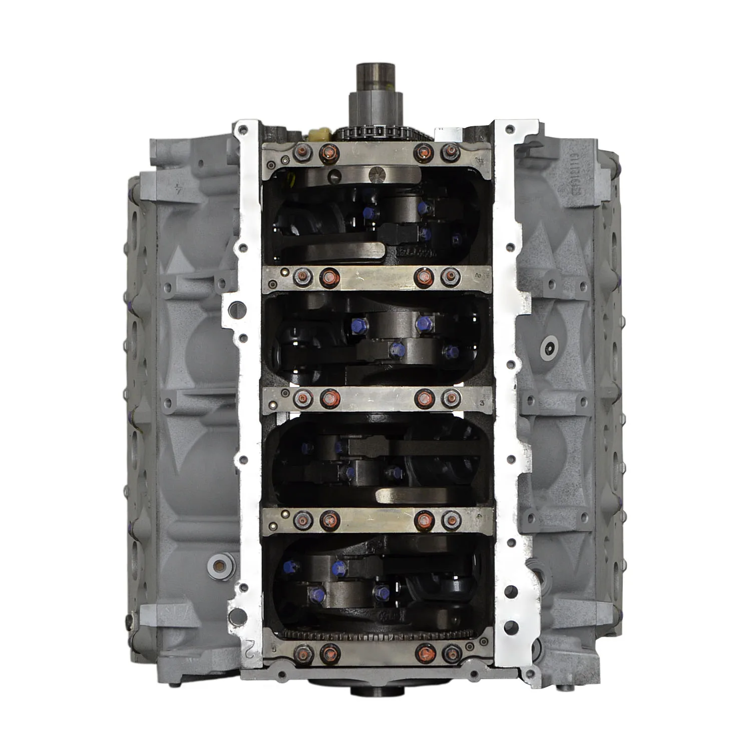 6.0 LS engine secured in branded freight crate