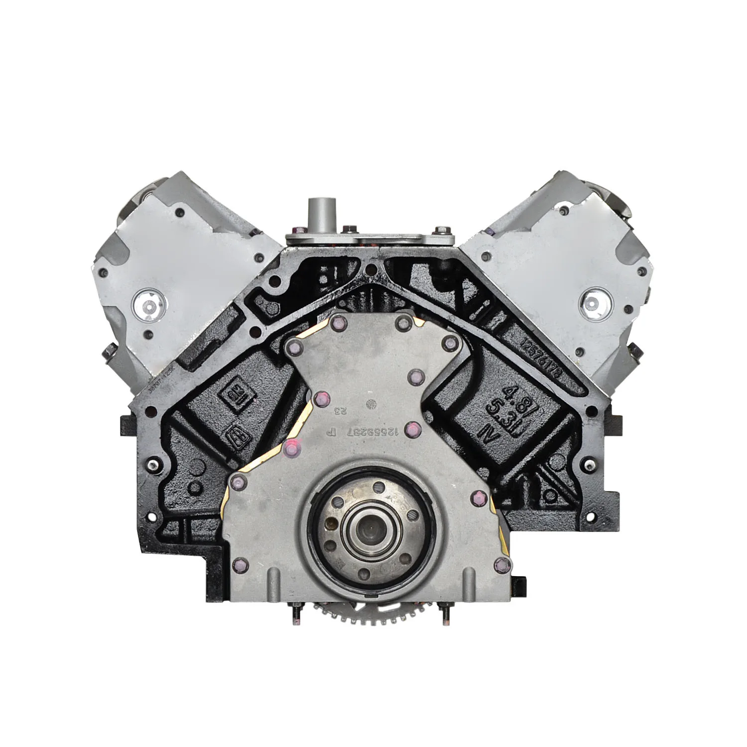 6.0 LS engine on branded inspection stand